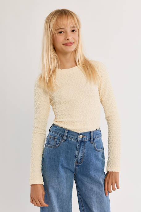 Top manches longues à fronces Cream 4 - vertbaudet enfant 