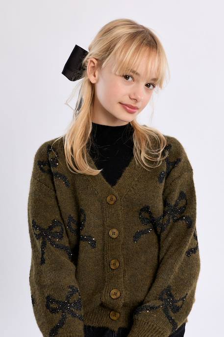 Cardigan à nœuds boutonnés Beige+Khaki 10 - vertbaudet enfant 