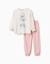 Pyjama en velours avec imprimé stitch Beige clair 1 - vertbaudet enfant 