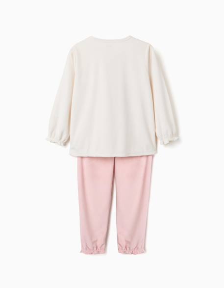 Pyjama en velours avec imprimé stitch Beige clair 2 - vertbaudet enfant 