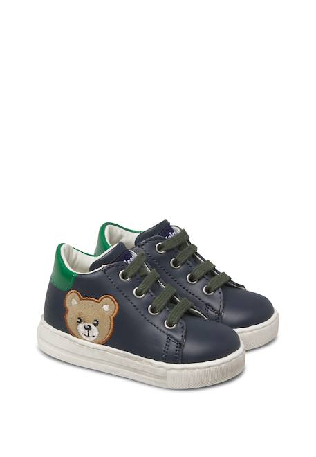 Baskets bébé garçon en cuir geordi 3 Bleu-vert 2 - vertbaudet enfant 
