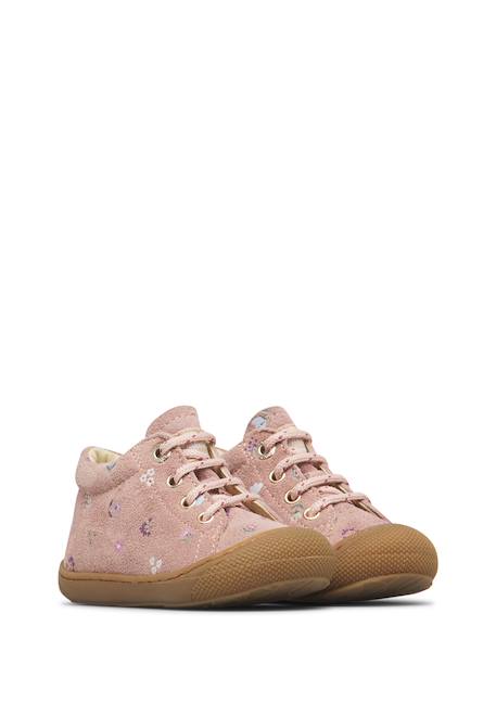 Chaussures premiers pas bébé fille en daim cocoon Beige-platine+Rose-magnolia 7 - vertbaudet enfant 