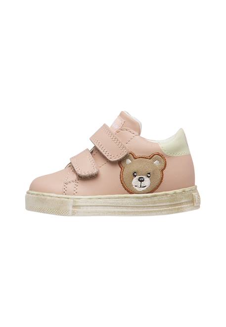 Baskets bébé en cuir geordi 3 à scratch Bleu-vert+Rose poudré-blanc 8 - vertbaudet enfant 