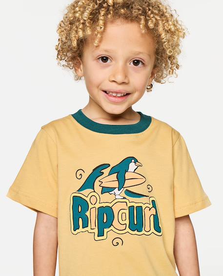 T-shirt enfant paddle out art Jaune délavé+Vert atténué 4 - vertbaudet enfant 