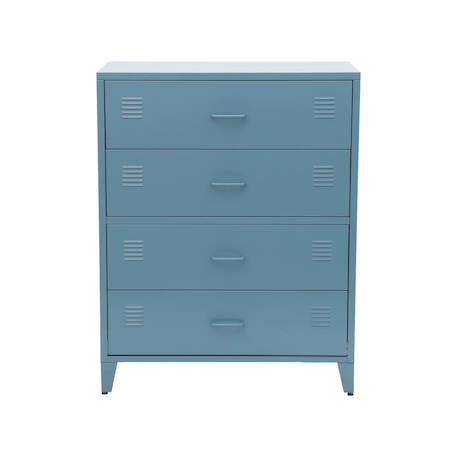 Commode industrielle acier 4 tiroirs - soho Bleu+Noir+Terracotta 3 - vertbaudet enfant 