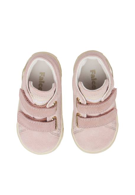 Baskets fille en daim michael 3 Rose-blanc crème 4 - vertbaudet enfant 