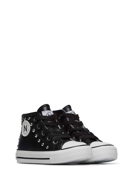 Baskets bébé fille en cuir ylfas, avec clous Noir 2 - vertbaudet enfant 