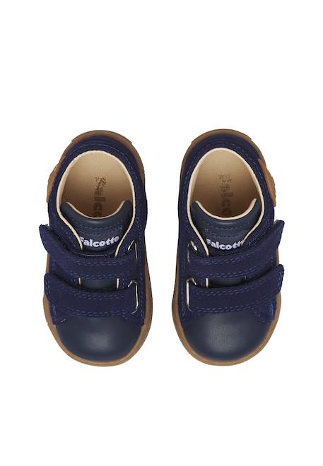 Baskets bébé garçon en cuir et daim michael 3 Marine-marron 4 - vertbaudet enfant 