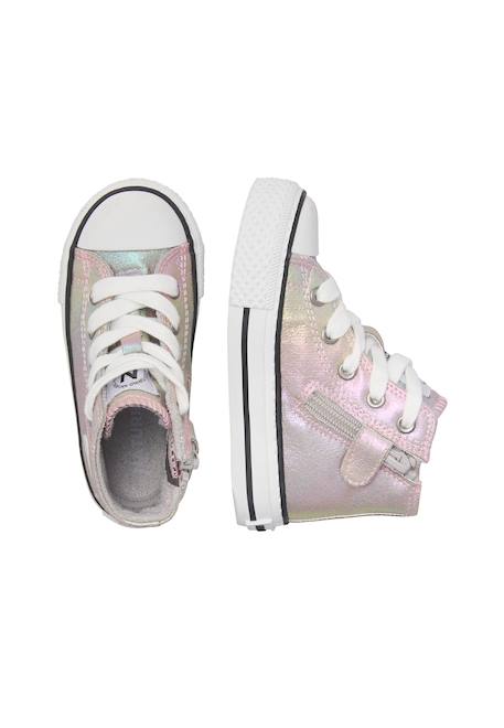 Baskets montantes bébé fille en tissu irisé ylfas Argent 4 - vertbaudet enfant 