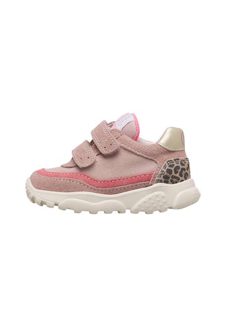 Baskets fille en daim amantea 2 à scratch Rose-platine 3 - vertbaudet enfant 