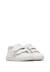 Baskets bébé fille en cuir et tissu pailleté pinn à scratch Blanc-rose 2 - vertbaudet enfant 