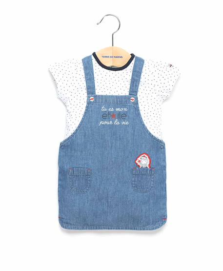 Ensemble robe + haut 100% coton bébé fille Denim 1 - vertbaudet enfant 