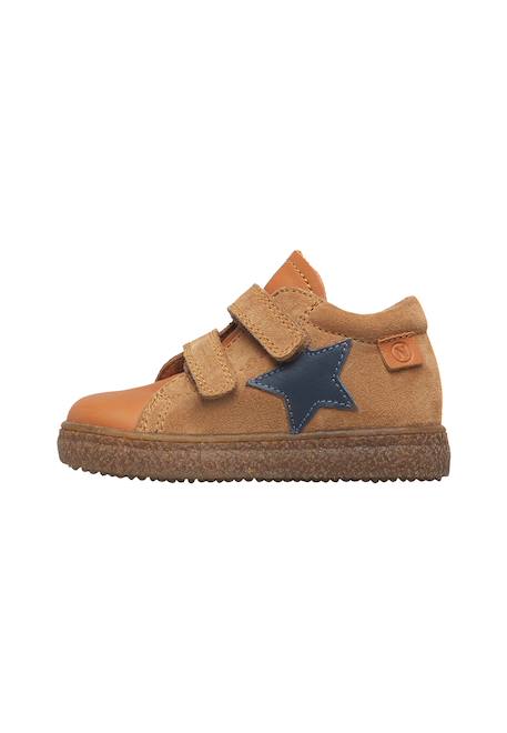 Baskets bébé en cuir et daim albus star à scratch Bleu-vert+Marron-marine 8 - vertbaudet enfant 