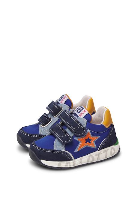 Baskets bébé garçon en daim et tissu technique nuppi à scratch Marine-citrouille 5 - vertbaudet enfant 