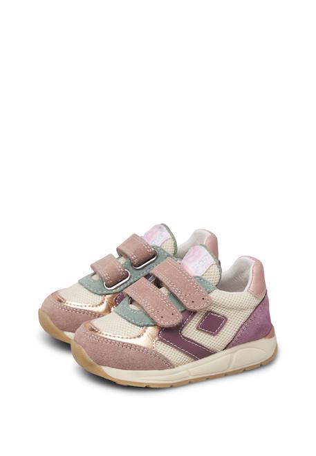 Baskets fille en cuir et tissu noralis à scratch Rose-violet 5 - vertbaudet enfant 