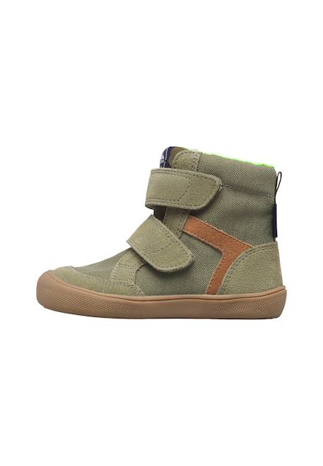 Bottines barefoot enfant en daim et tissu koddas à scratch, imperméables Kaki-marron+Rose-magnolia 3 - vertbaudet enfant 
