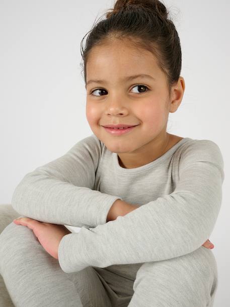 T-shirt maille classique thermolactyl Blanc pur+Gris clair 6 - vertbaudet enfant 