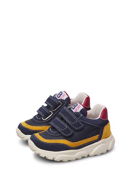 Baskets garçon en daim et tissu amantea 2 à scratch Marine-citrouille 5 - vertbaudet enfant 