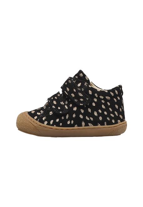 Chaussures premiers pas bébé fille en daim cocoon à scratch Noir-platine+Sable-platine 3 - vertbaudet enfant 