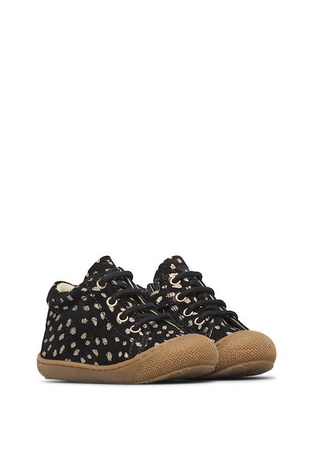 Chaussures premiers pas bébé fille en daim cocoon à zip Noir-platine 2 - vertbaudet enfant 