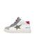 Baskets montantes garçon en cuir et daim pinn high à zip Blanc-gris-marine 3 - vertbaudet enfant 