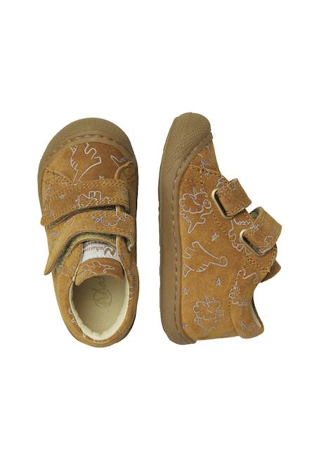 Chaussures premiers pas bébé garçon en daim cocoon à scratch Marine-marron+Marron-cognac 9 - vertbaudet enfant 