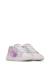 Baskets fille en daim et tissu pailleté pinn à zip Blanc-argenté-rose 2 - vertbaudet enfant 