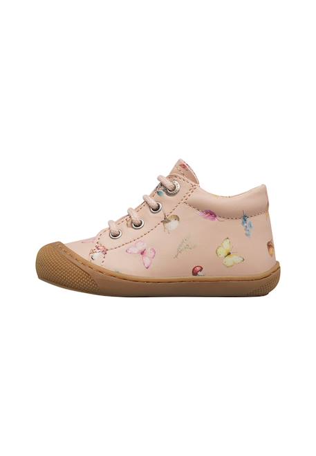Chaussures premiers pas bébé fille en cuir cocoon Rose poudré-marron 3 - vertbaudet enfant 