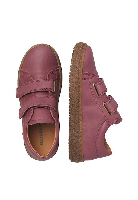 Baskets enfant en cuir carex à scratch Violet-marron 4 - vertbaudet enfant 