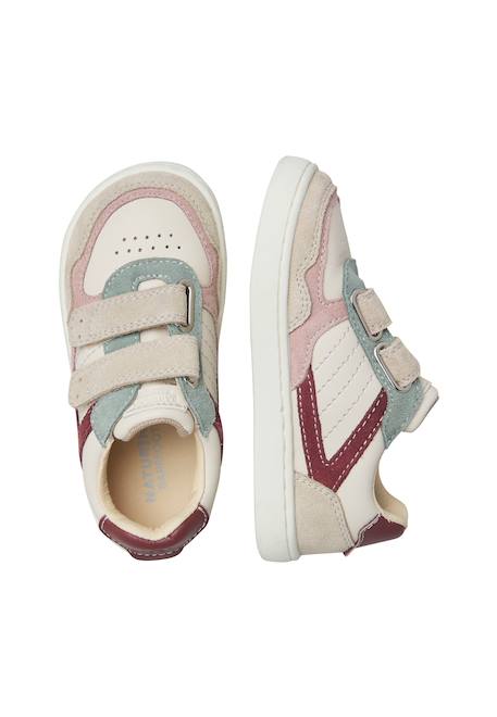 Baskets barefoot enfant en cuir et daim bimko à scratch Beige-rose+Marine-blanc crème 4 - vertbaudet enfant 
