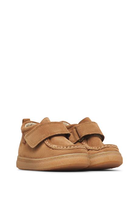 Bottines bébé garçon en daim kasden à scratch Cognac-marron+Marine-marron 2 - vertbaudet enfant 