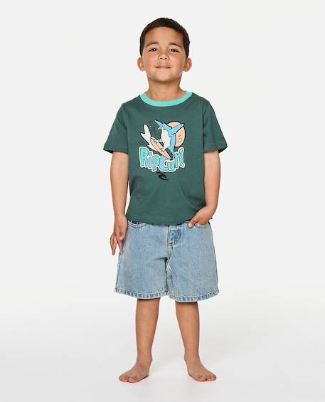 T-shirt enfant paddle out art Jaune délavé+Vert atténué 7 - vertbaudet enfant 