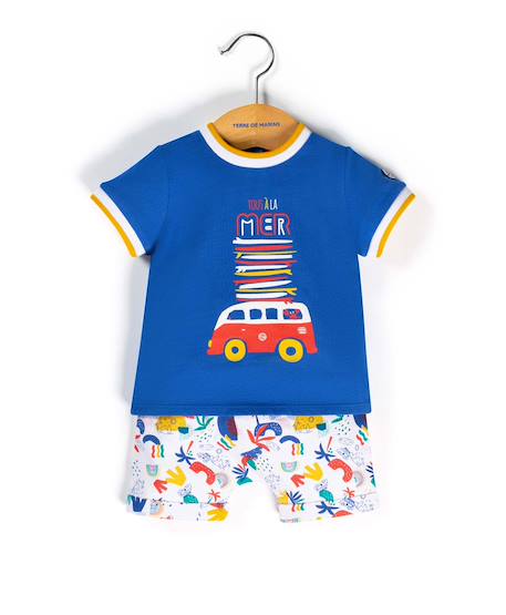 Ensemble short + haut 100% coton bébé garçon Bleu vif 1 - vertbaudet enfant 