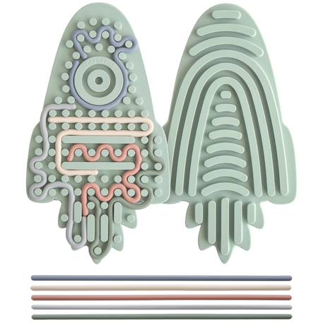 Jouet sensoriel en silicone rocket Vert d'eau, beige, rose 1 - vertbaudet enfant 