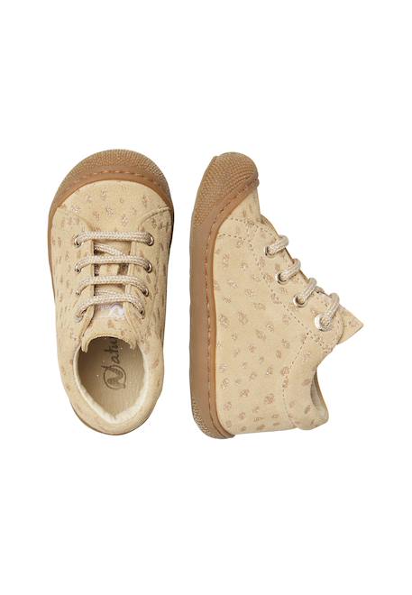 Chaussures premiers pas bébé fille en daim cocoon Marron foncé-platine+Marron-platine+Noir-platine+Sable-platine 19 - vertbaudet enfant 