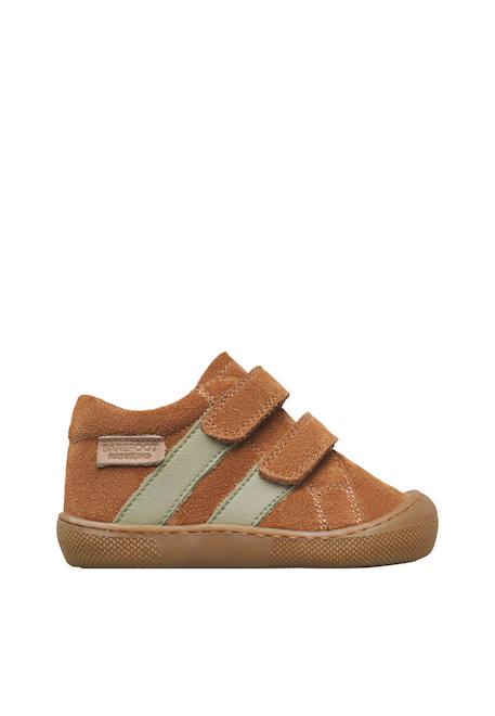 Chaussures barefoot enfant en cuir et daim sabby à scratch Bleu-orange+Cognac-gris foncé+Marron clair+Marron-vert olive 16 - vertbaudet enfant 