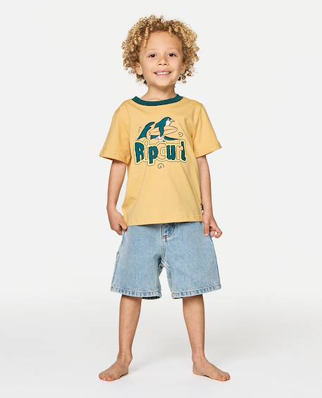 T-shirt enfant paddle out art Jaune délavé+Vert atténué 3 - vertbaudet enfant 