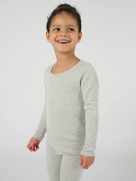 T-shirt maille classique thermolactyl Blanc pur+Gris clair 8 - vertbaudet enfant 