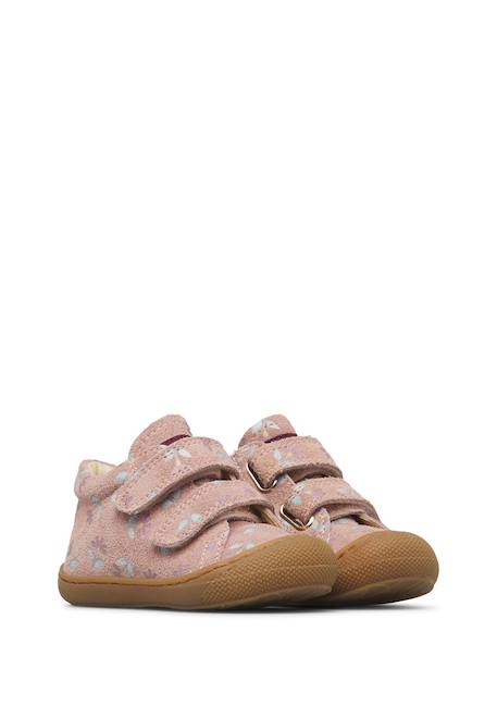 Chaussures premiers pas bébé fille en daim cocoon à scratch Rose-marron 2 - vertbaudet enfant 