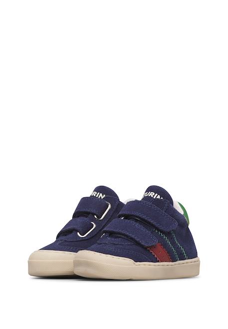 Baskets montantes enfant en cuir et daim riby high à scratch Blanc-rose-violet+Bleu-vert-rouge 10 - vertbaudet enfant 