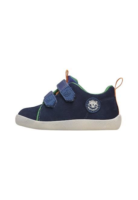 Baskets bébé en simili cuir et tissu yompy à scratch Beige-rose+Marine-vert 8 - vertbaudet enfant 