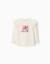 T-shirt en coton à manches longues avec imprimé maison Blanc 1 - vertbaudet enfant 