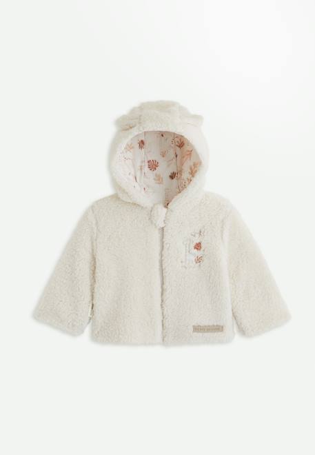Veste à capuche bébé en sherpa edoni Ecru 1 - vertbaudet enfant 