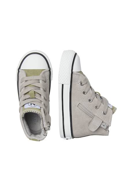 Baskets montantes garçon en daim ylfas Kaki-gris foncé 4 - vertbaudet enfant 