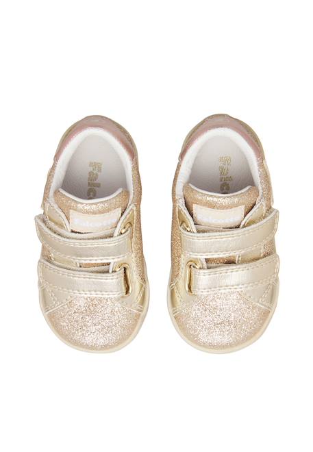 Baskets bébé fille en cuir et tissu alnoite 2 à scratch Platine-rose 4 - vertbaudet enfant 