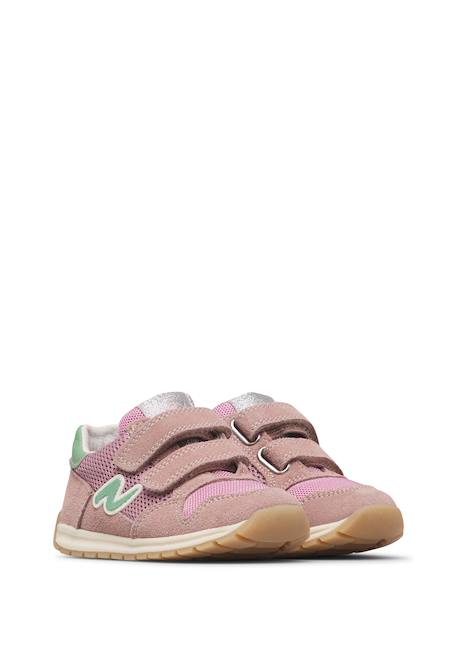 Baskets bébé en daim et tissu sammy 3 à scratch Beige-lilas+Marine-blanc-vert+Marron-vert-bleu ciel+Rose-sauge-blanc 17 - vertbaudet enfant 