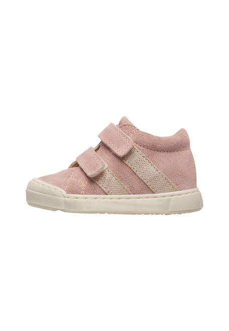 Baskets bébé fille en daim gazer à scratch Rose poudré-blanc 3 - vertbaudet enfant 