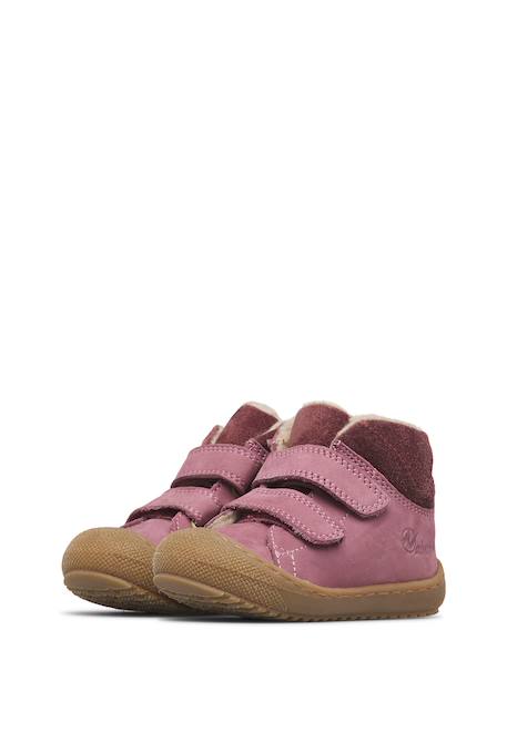 Bottines bébé en cuir et daim rabek à scratch Kaki-sable+Magnolia-violet+Marron-cognac 10 - vertbaudet enfant 
