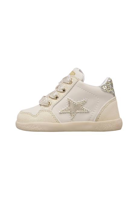 Baskets montantes bébé fille en cuir et daim alnoite high 2 Or 3 - vertbaudet enfant 