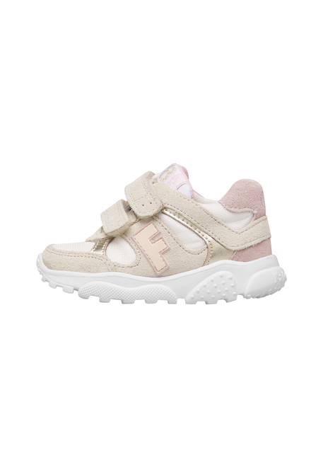 Baskets bébé fille en daim et tissu wimy à scratch Blanc-platine 3 - vertbaudet enfant 
